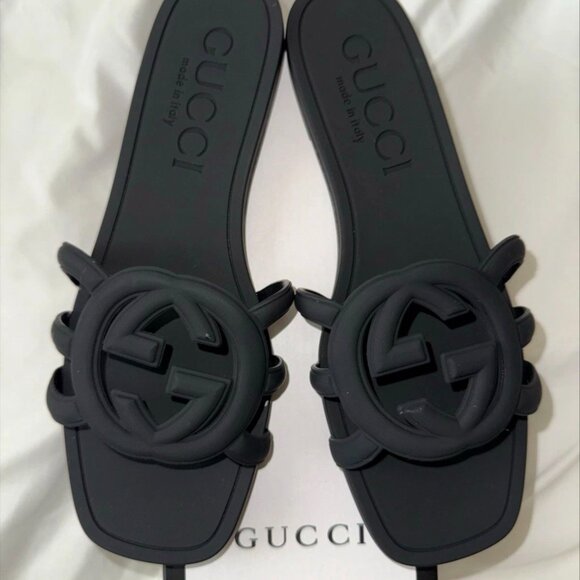 Gucci Women Sandals Slides Rubber .size9.5 - Picture 6 of 7
